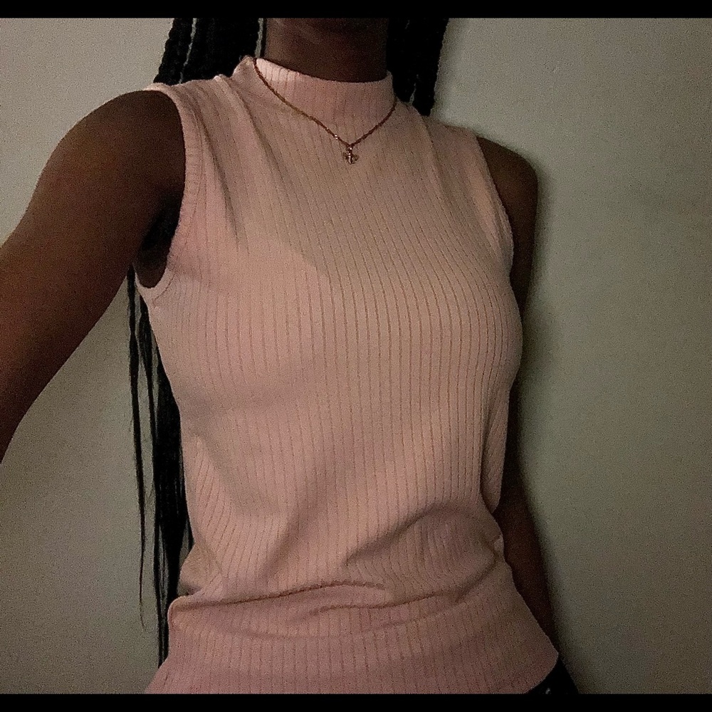 Pink Turtleneck Top